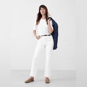 Banana Republic White Boot Cut Cropped Jeans